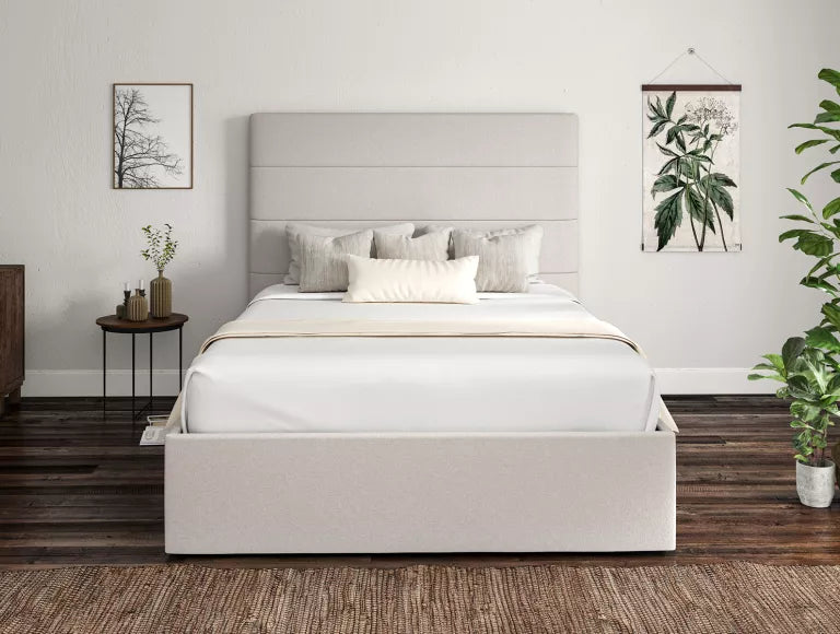 Milano Arran Natural Upholstered Ottoman Bed Frame Only