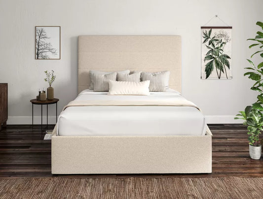 Milano Boucle Ivory Upholstered Ottoman Bed Frame Only