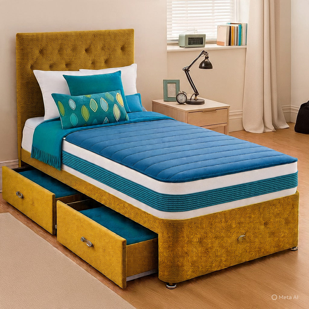 Single Divan Bed Set - Choice of Mattress & Optional Storage