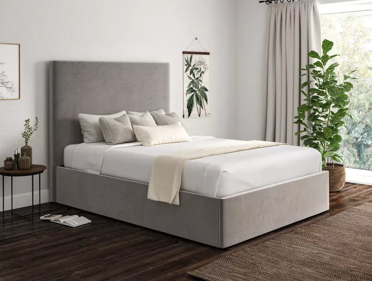 Napoli Hugo Platinum Upholstered Ottoman Bed Frame Only