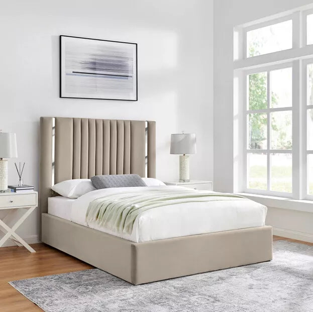 Divan Bed Frame Plush Velvet Ottoman Gas Lift Storage Double & King Size Bed