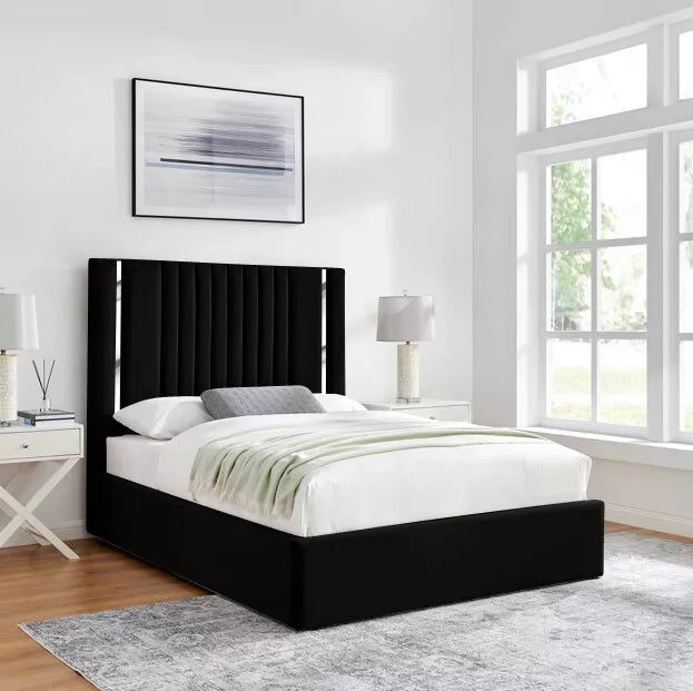 Divan Bed Frame Plush Velvet Ottoman Gas Lift Storage Double & King Size Bed