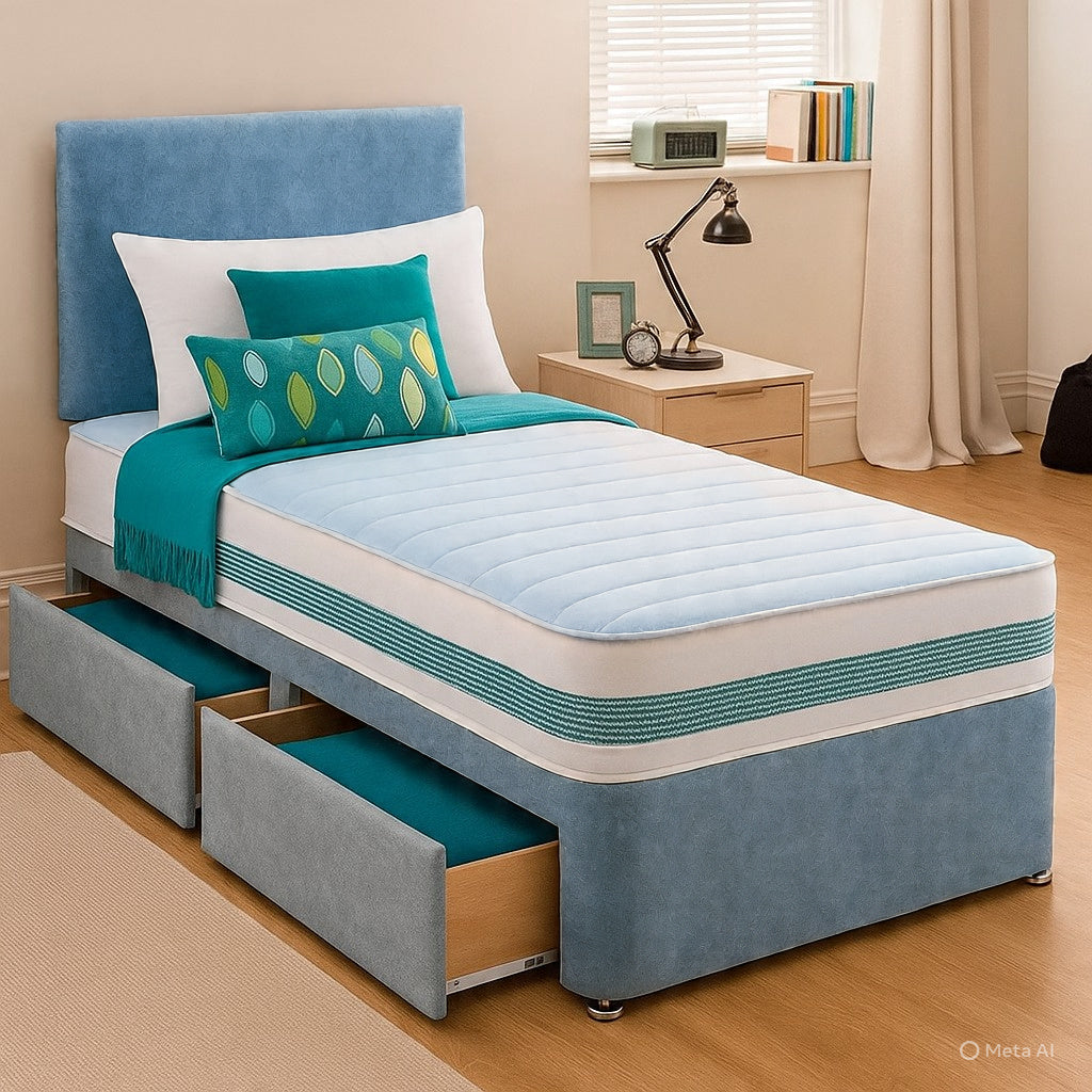 Single Divan Bed Set - Choice of Mattress & Optional Storage