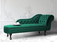 Right Hand Chaise Lounge NIMES Velvet Green