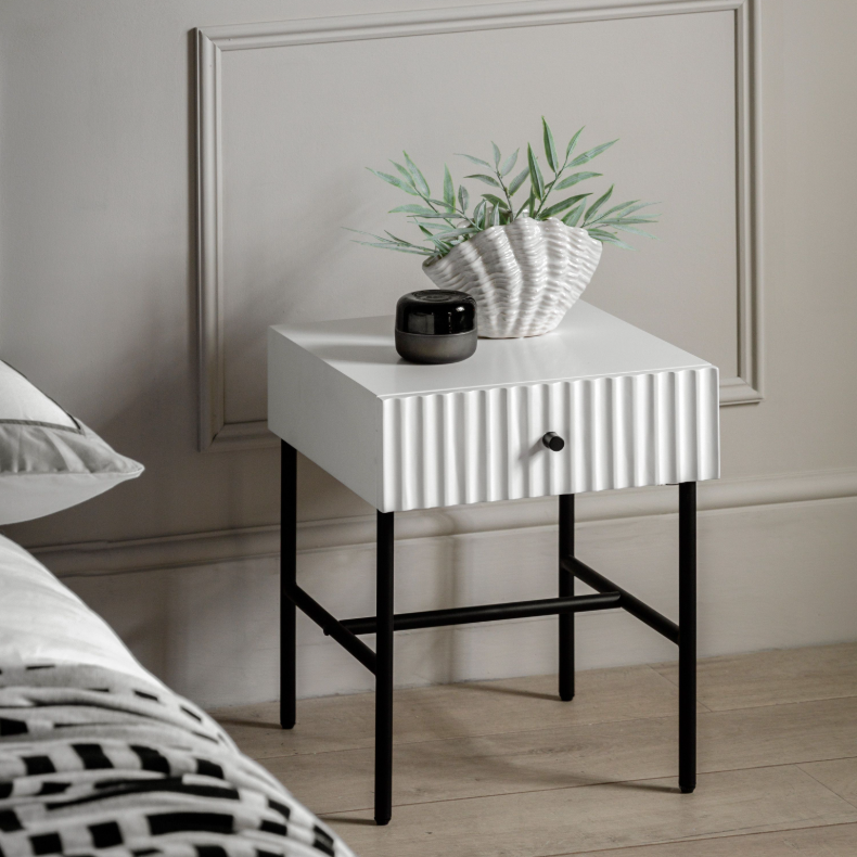 Arabella Bedside Table - White