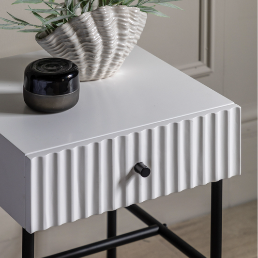 Arabella Bedside Table - White
