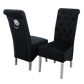 EMMA Dinning Chair – Quilted Back, Scroll Top & Chrome Lion Knocker