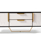 Amal Ribbed Furniture Range - Black, White & Gold