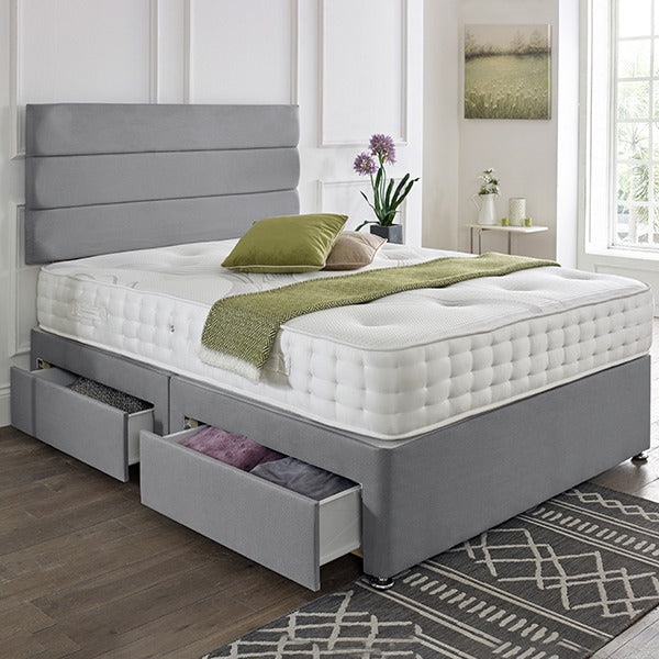 Dublin Headboard Divan Set - Choice of Mattress & Optional Storage