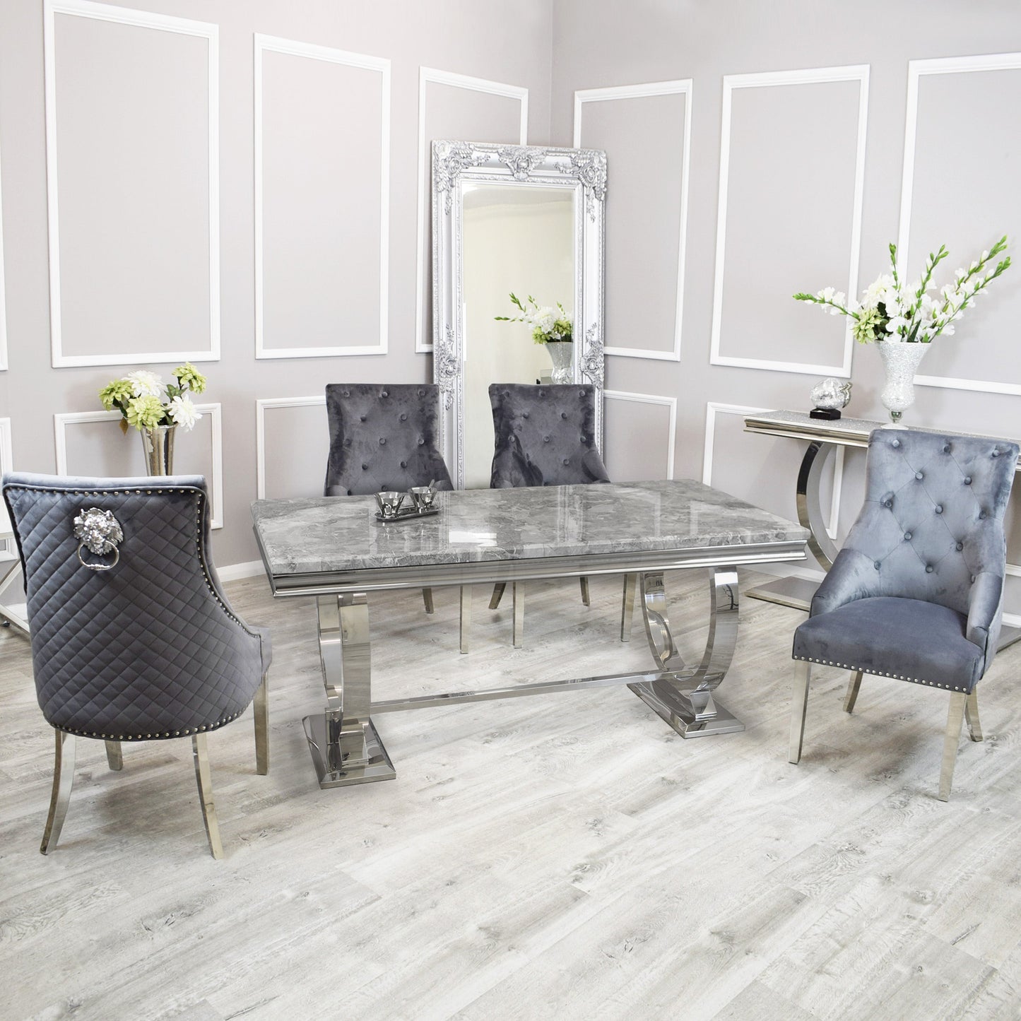 Louis Dinning Table Set with Bentley Chairs