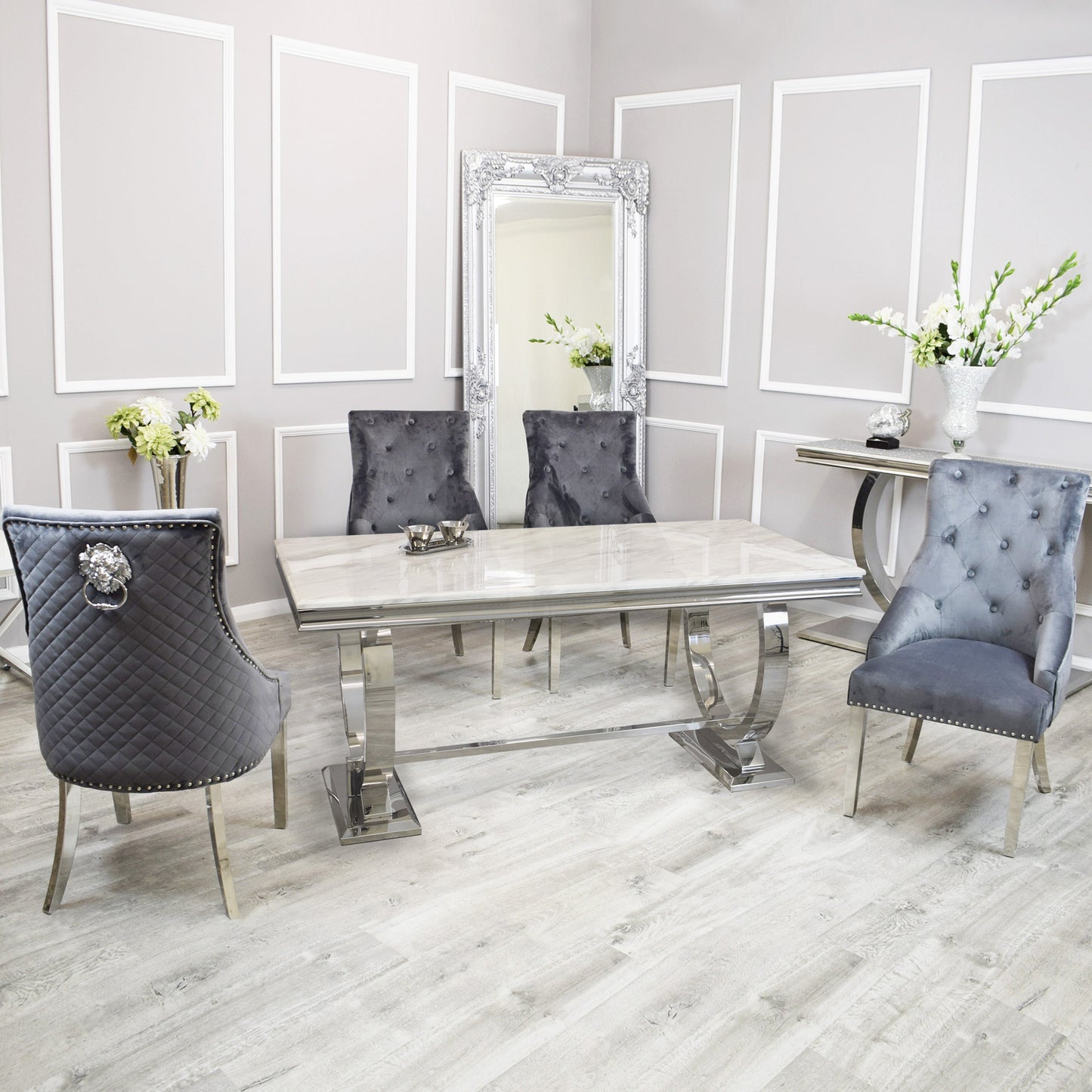Louis Dinning Table Set with Bentley Chairs