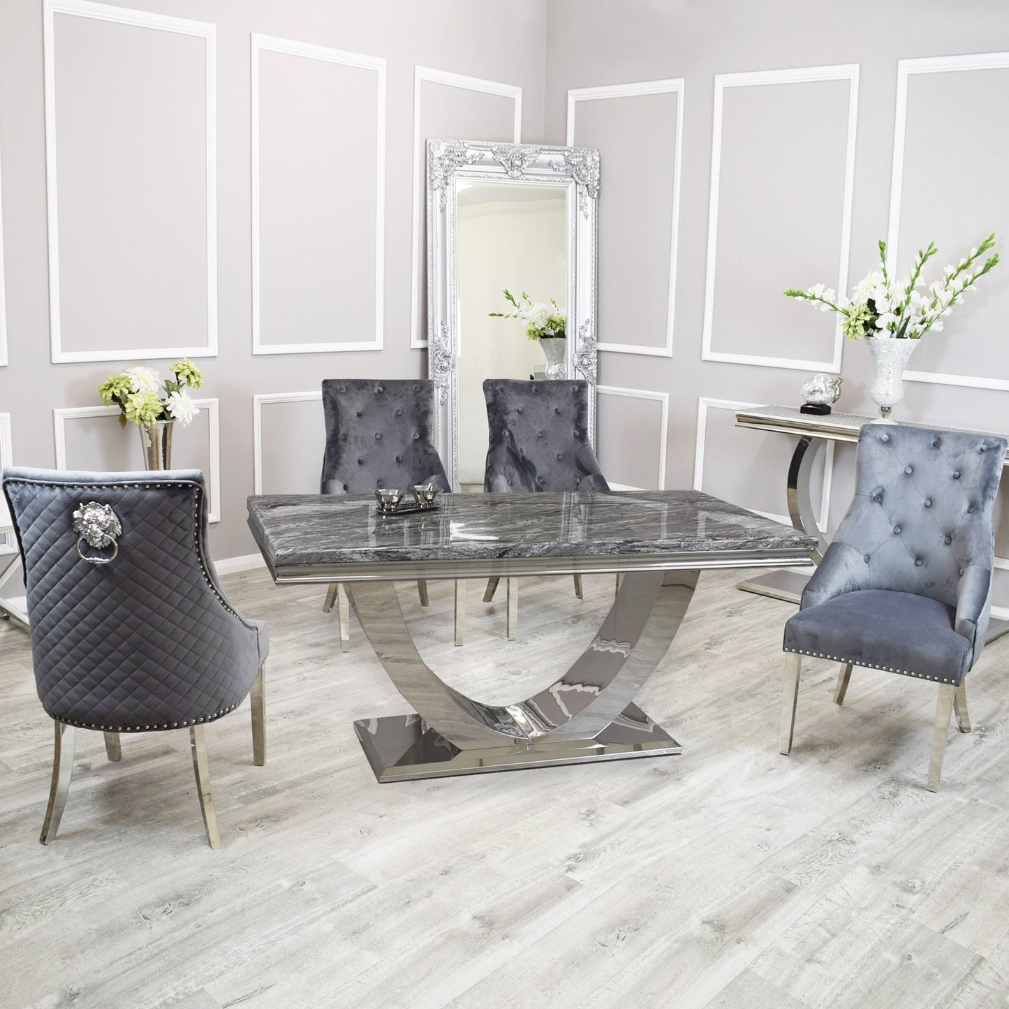 Louis Dinning Table Set with Bentley Chairs