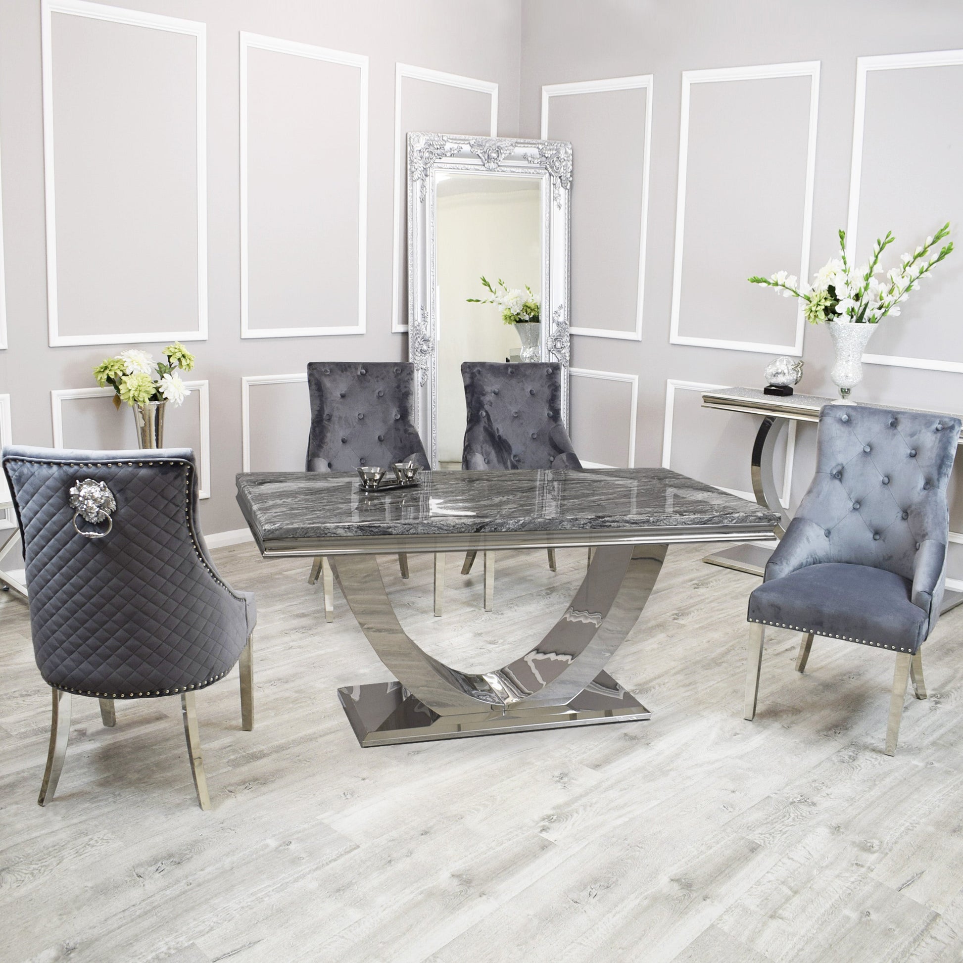 Louis Dinning Table Set with Bentley Chairs