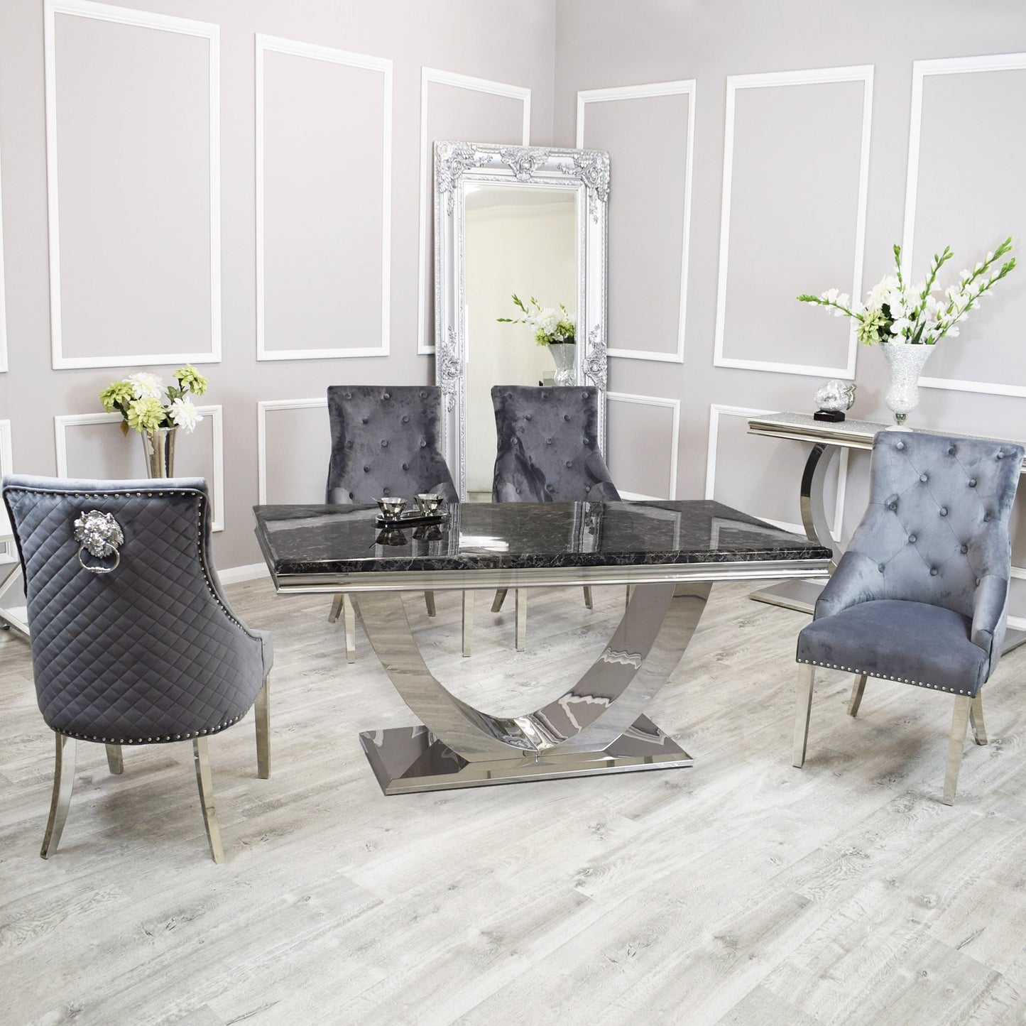 Louis Dinning Table Set with Bentley Chairs