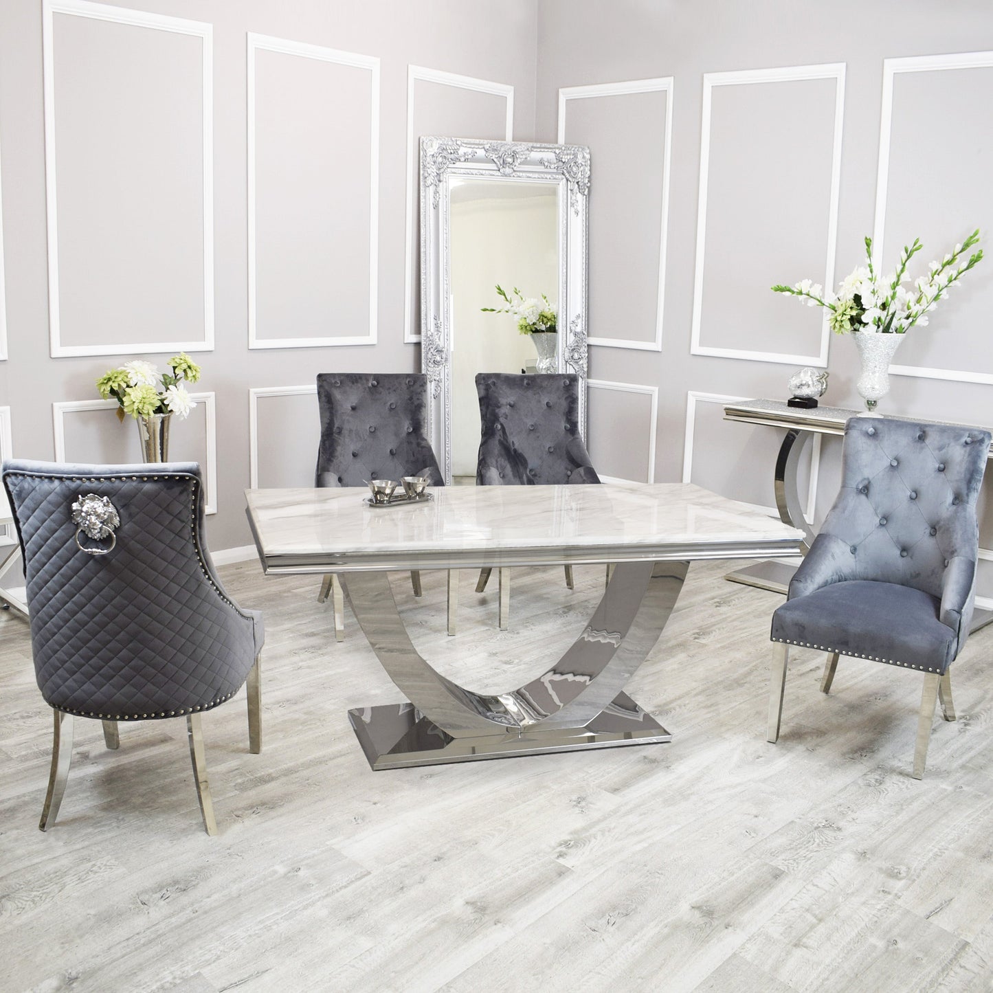Louis Dinning Table Set with Bentley Chairs