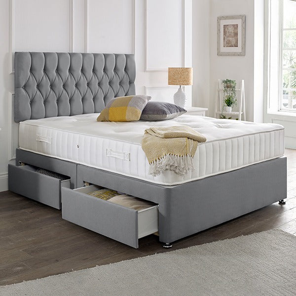 Beirut Headboard Divan Set - Choice of Mattress & Optional Storage