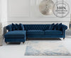 ClufRox Royale Hand Tufted Five (L Style) Seater Elegant Wooden Base Sofa in Wide Extravagant Fabric, Gives Luxurious Look for Home/Living Room/Office/Guest Room/Hotels/Lounge