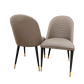 ALBA LEATHER DINING CHAIR – RIBBED STITCHING & BLACK SCANDINAVIAN LEGS