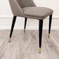 ALBA LEATHER DINING CHAIR – RIBBED STITCHING & BLACK SCANDINAVIAN LEGS