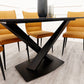 Apollo 1.6m Black Dining Table with Black Sintered Stone