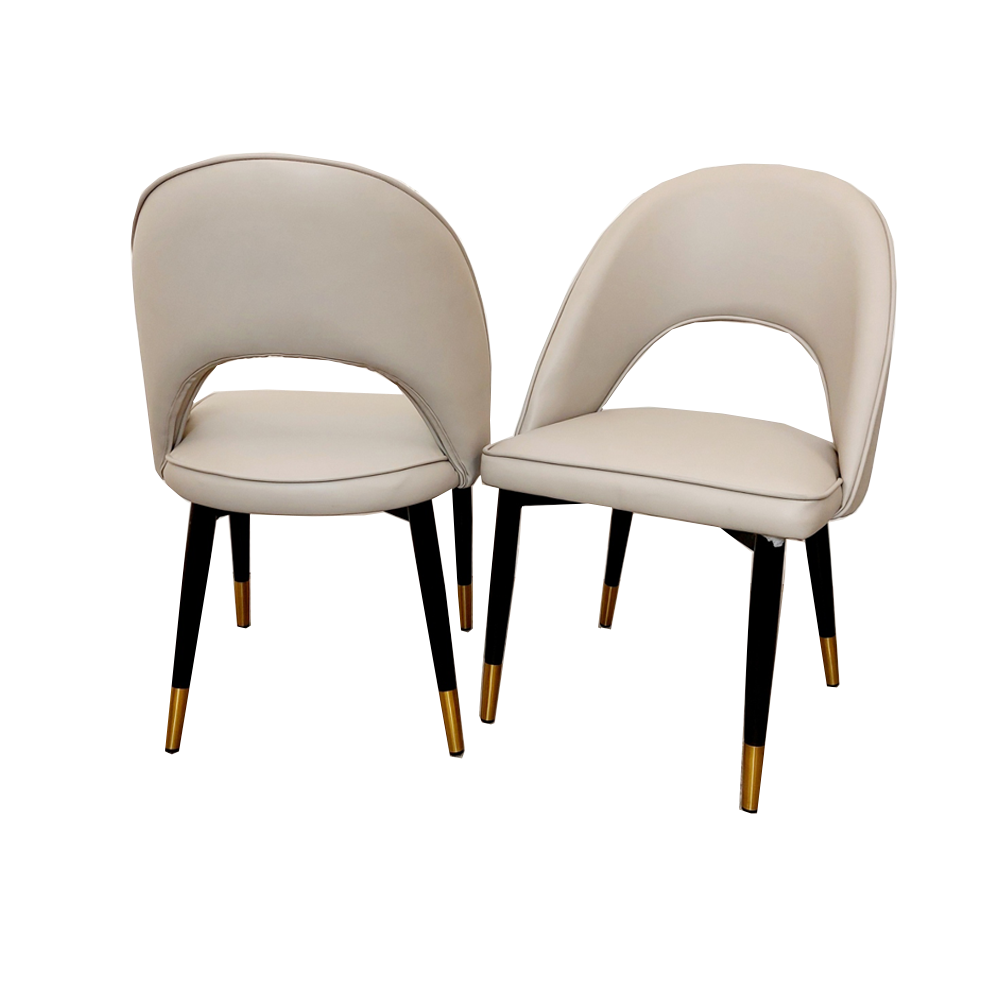 ASTRA LEATHER CHAIR – HIGH QUALITY BLACK LEGS WITH GOLD TIPS