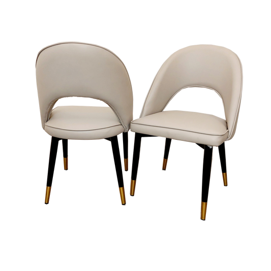 ASTRA LEATHER CHAIR – HIGH QUALITY BLACK LEGS WITH GOLD TIPS