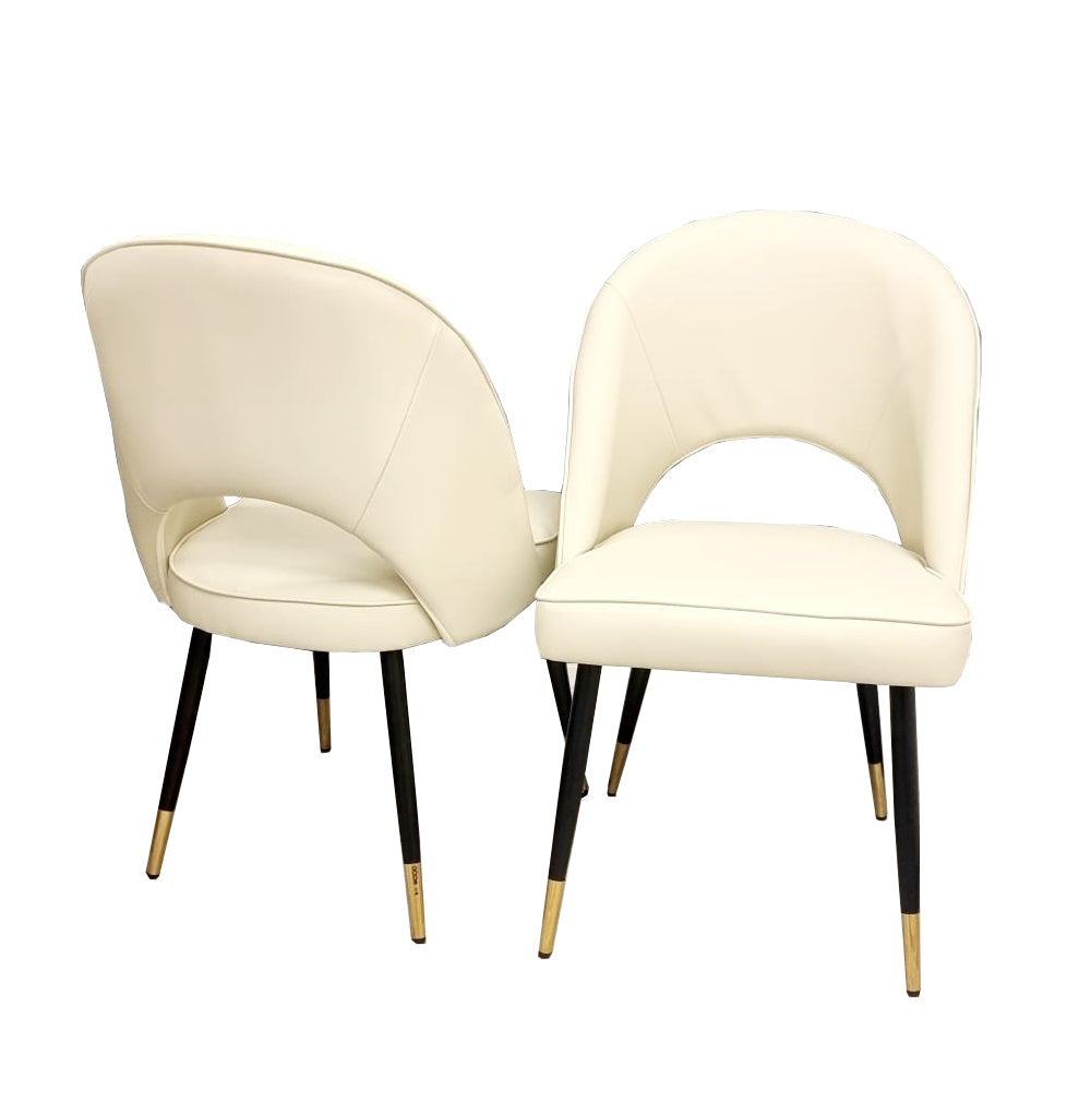 ASTRA LEATHER CHAIR – HIGH QUALITY BLACK LEGS WITH GOLD TIPS