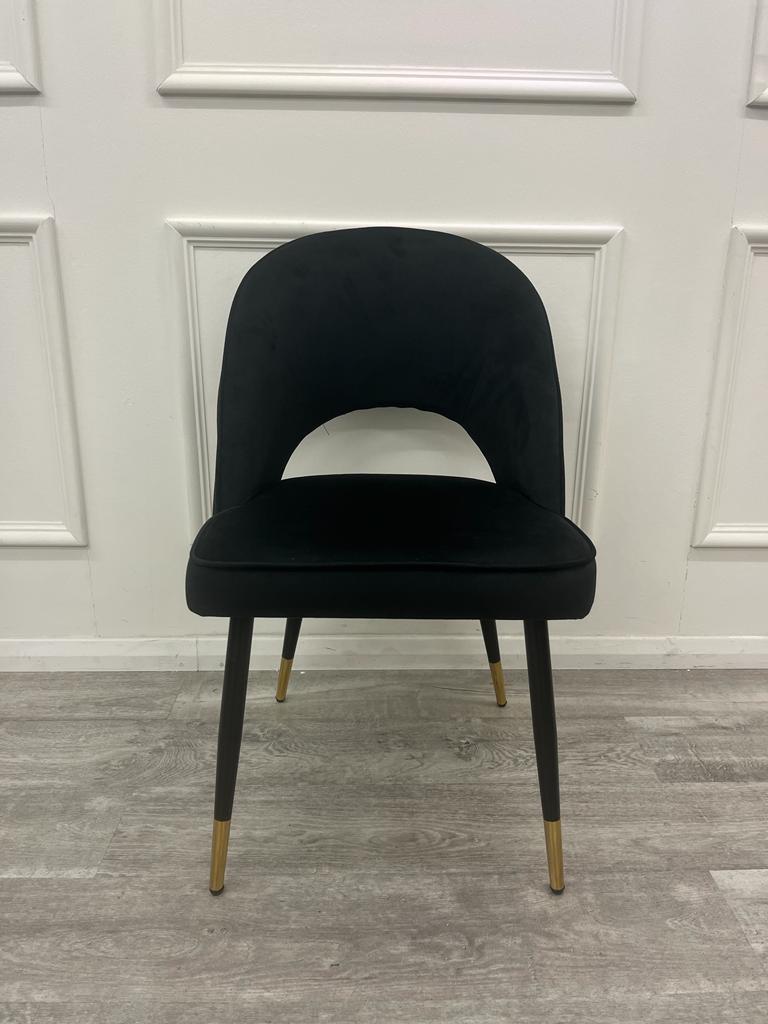 ASTRA LEATHER CHAIR – HIGH QUALITY BLACK LEGS WITH GOLD TIPS