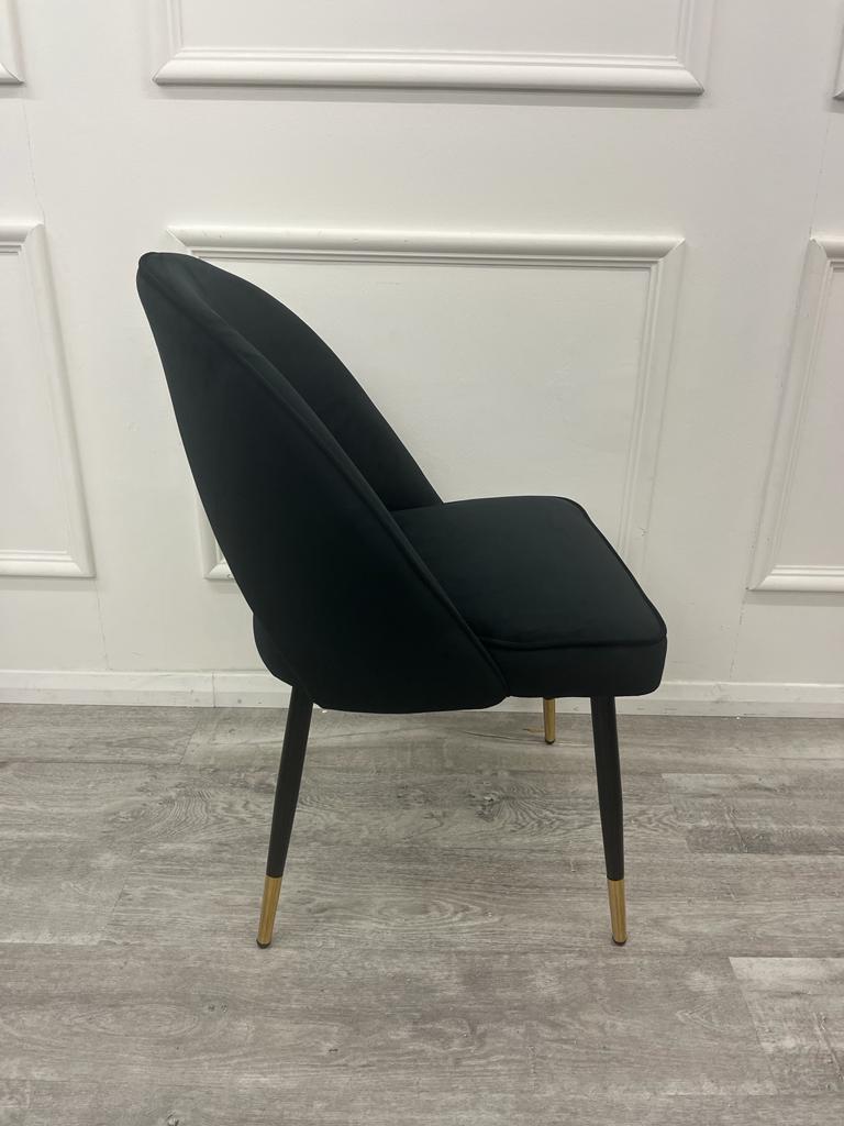 ASTRA LEATHER CHAIR – HIGH QUALITY BLACK LEGS WITH GOLD TIPS