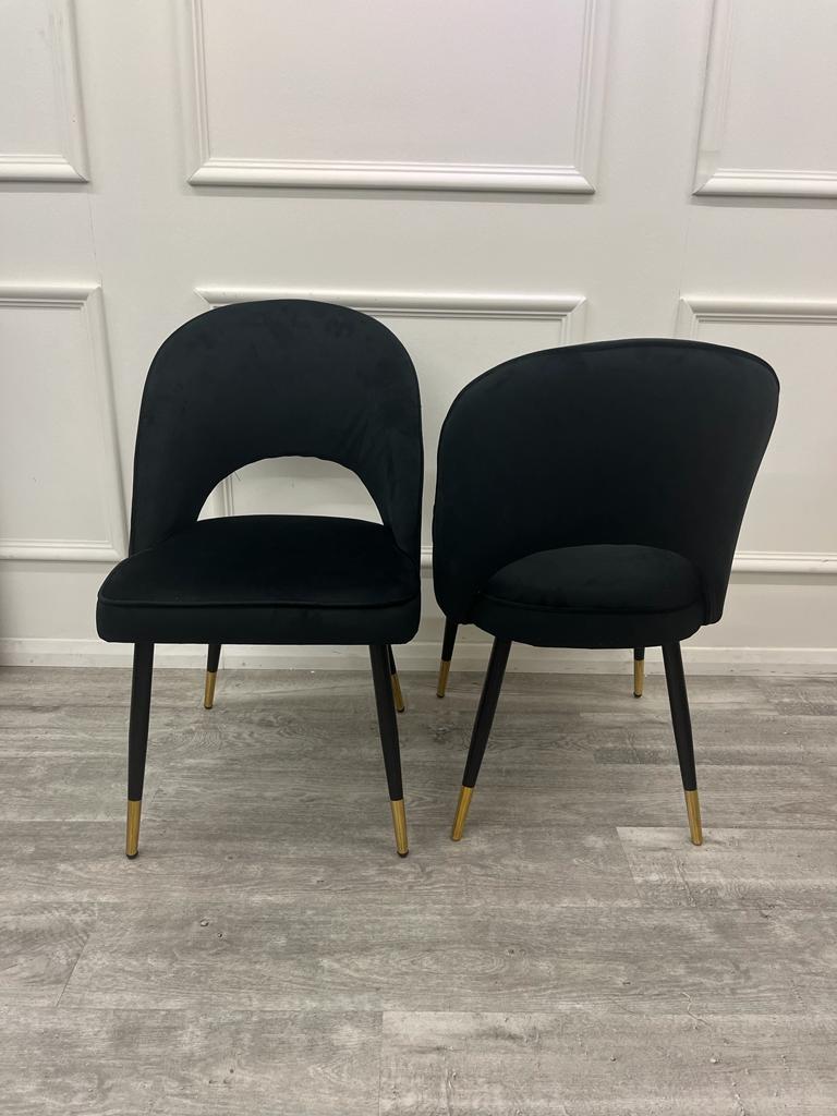 ASTRA LEATHER CHAIR – HIGH QUALITY BLACK LEGS WITH GOLD TIPS