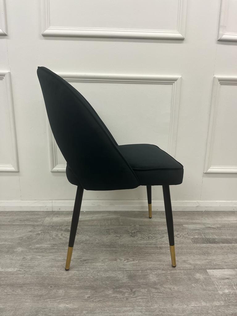 ASTRA LEATHER CHAIR – HIGH QUALITY BLACK LEGS WITH GOLD TIPS