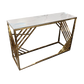 Azure Gold Console Table with Polar White Sintered Top