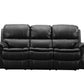 Abbey Reclining Sofas In Bonded Black Real Leather