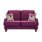 Alicante Purple Fabric High Sofa For Elderly Handmde Monaco Amethyst Set With Wooden Legs
