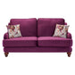 Alicante Purple Fabric High Sofa For Elderly Handmde Monaco Amethyst Set With Wooden Legs