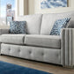 Alma Handmade Grey Premium Ribbed Fabric Sofa Couches For Elderly People