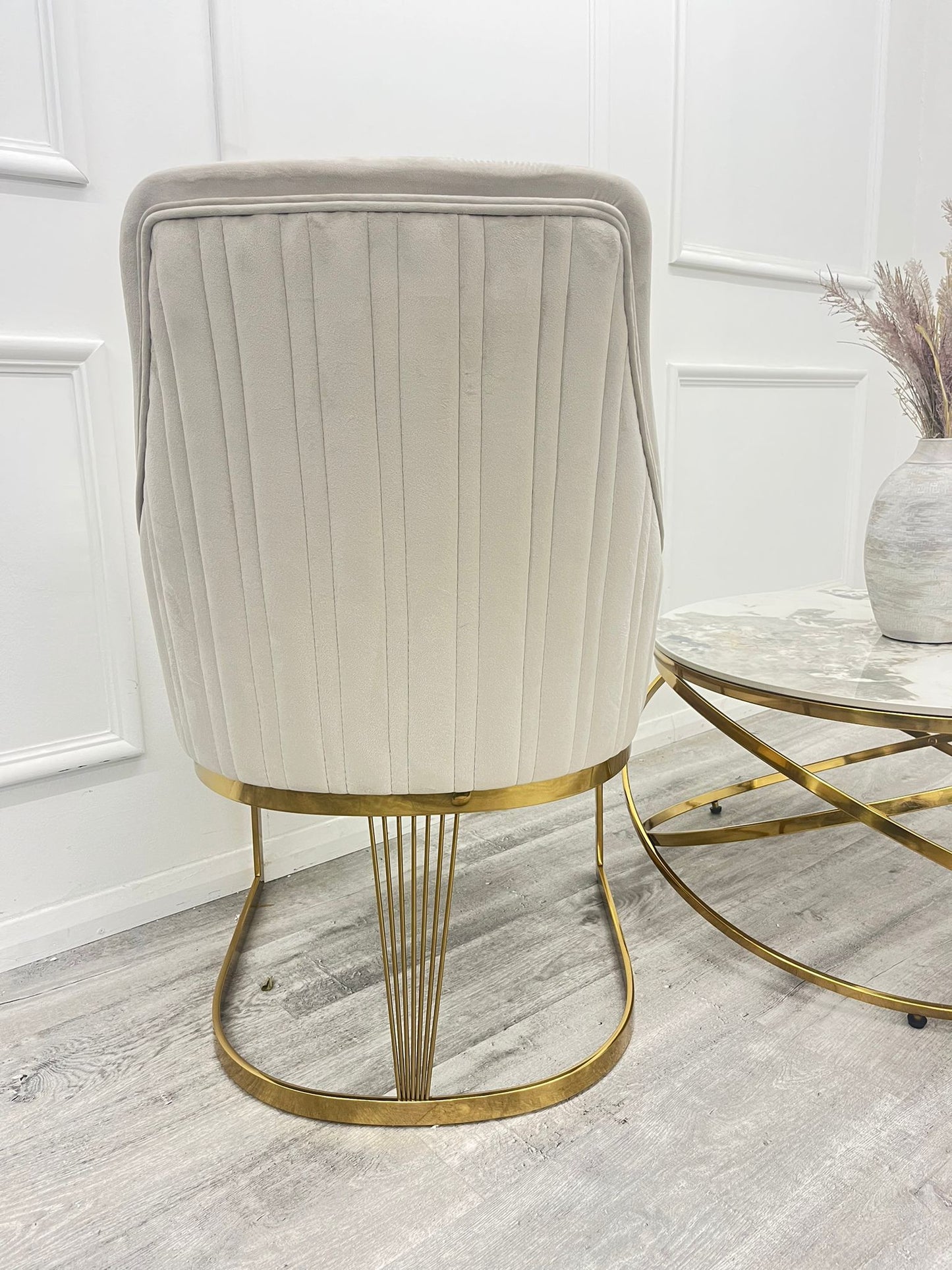 CHELMSFORD VELVET DINING CHAIR GOLD