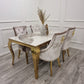 Bentley Gold Dining Chair – Gold Lion Knocker , Studded Border , Quilted Back.