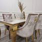 Bentley Gold Dining Chair – Gold Lion Knocker , Studded Border , Quilted Back.