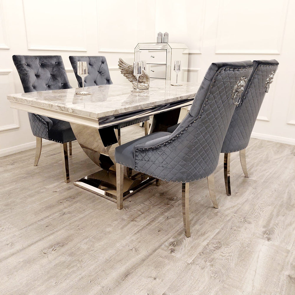 Louis Chrome 1.8m Dinning Table Set
