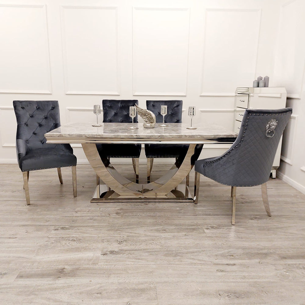 Louis Chrome 1.8m Dinning Table Set