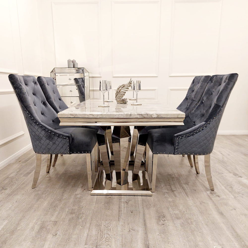 Louis Chrome 1.8m Dinning Table Set