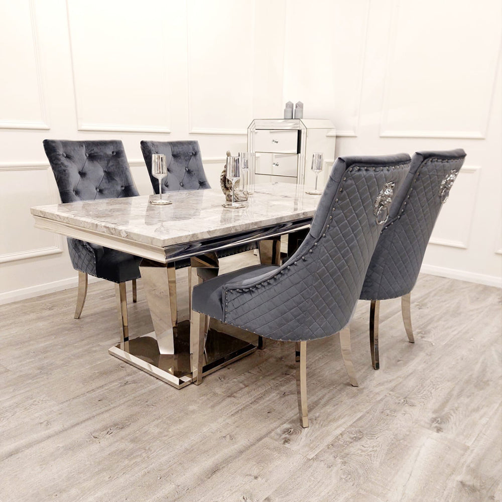 Louis Chrome 1.8m Dinning Table Set