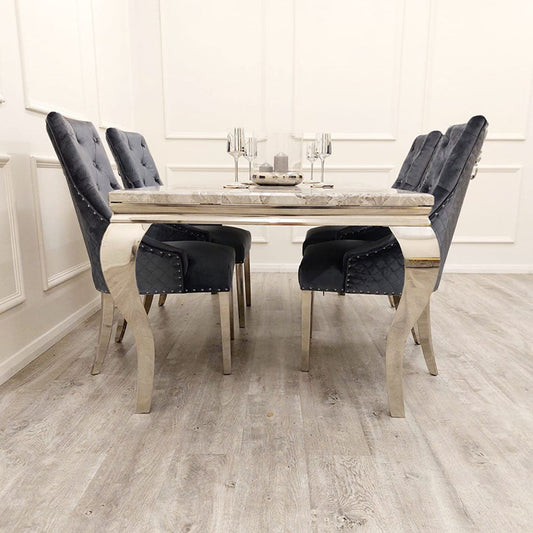 Louis Chrome 1.8m Dinning Table Set