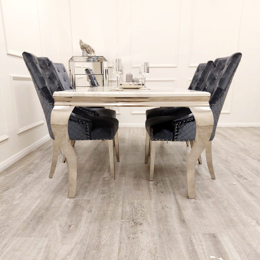 Louis Chrome 1.8m Dinning Table Set