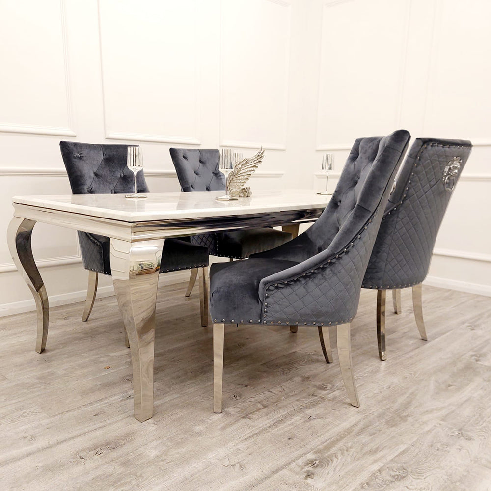 Louis Chrome 1.8m Dinning Table Set