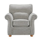 Boston Elegant Tweed Grey Fabric Sofa For Elderly People With Round Wooden Legs