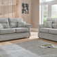 Boston Elegant Tweed Grey Fabric Sofa For Elderly People With Round Wooden Legs