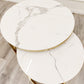 Cato SHORT Nest of 2 short Gold Tables - white