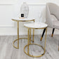 Cato SHORT Nest of 2 short Gold Tables - white
